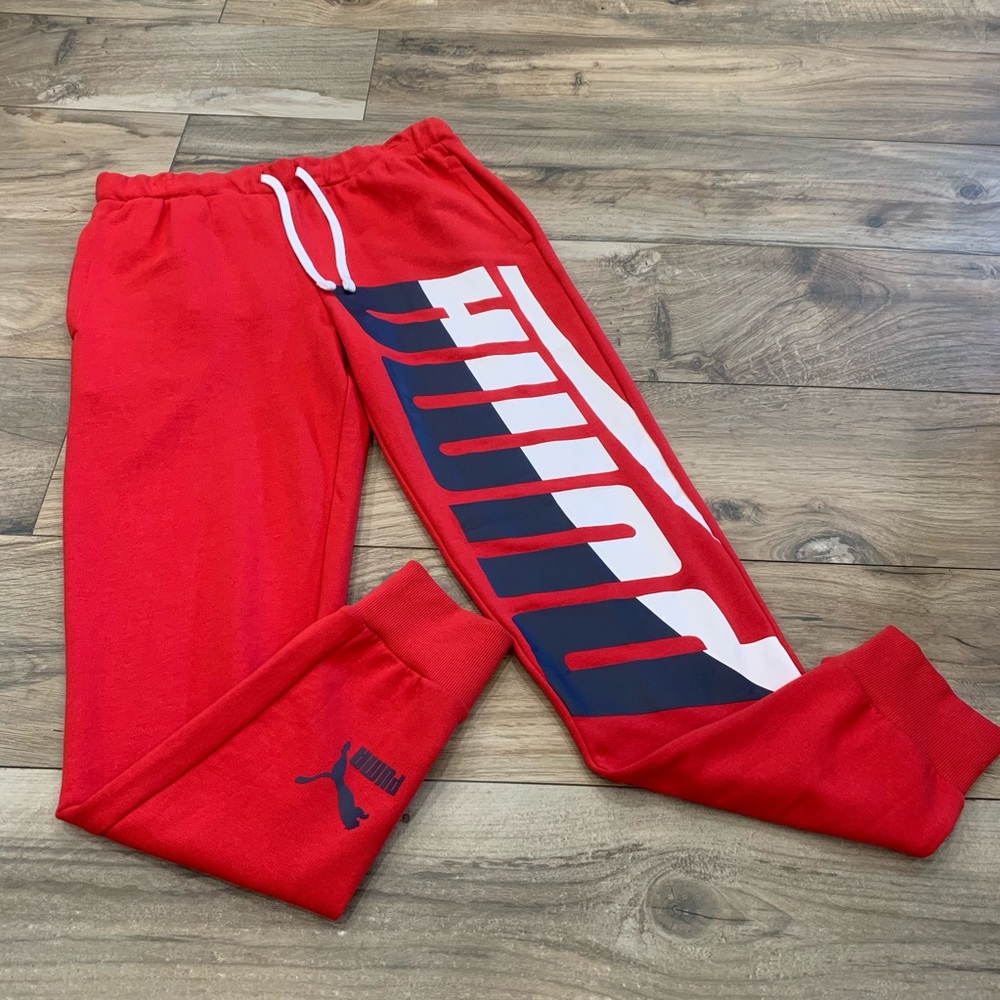 Men’s red puma sweatpants